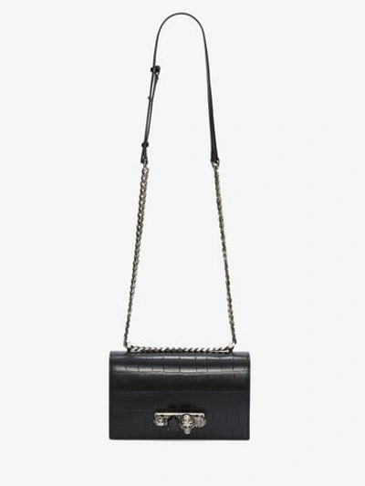 Shop Alexander Mcqueen Jewelled Satchel In Black