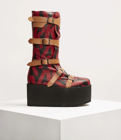 Shop Vivienne Westwood Pirate Boots Platform Red/black