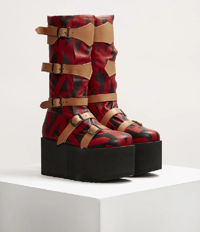 Shop Vivienne Westwood Pirate Boots Platform Red/black