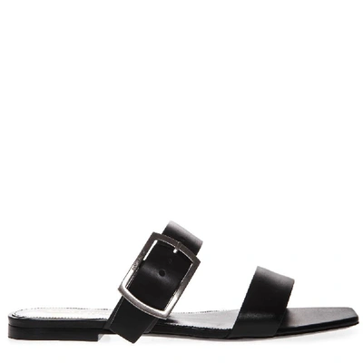 Shop Saint Laurent Buckled Flat Sandals In Black