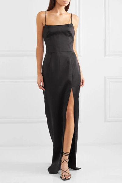 Shop Rasario Satin Gown In Black