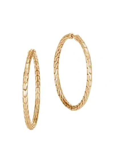 Shop John Hardy Classic Chain 18k Gold Medium Hoop Earrings