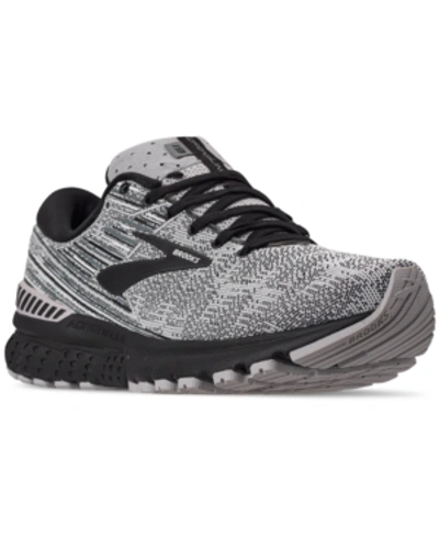 Shop Brooks Men's Adrenaline Gts 19 Running Sneakers From Finish Line In White/black/grey