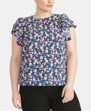 flutter sleeve plus size top