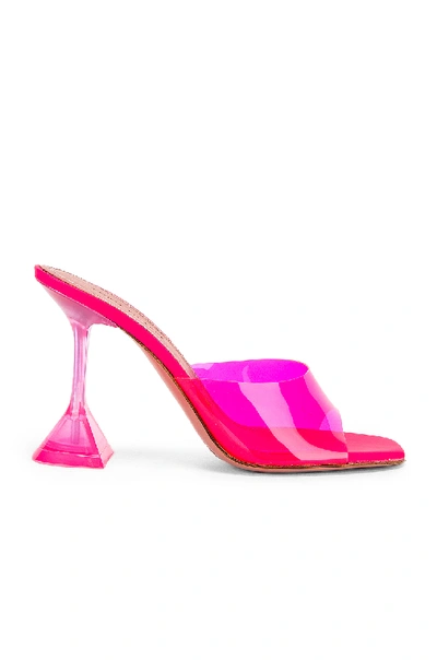 Shop Amina Muaddi Lupita Glass Sandal In Pink Fluo