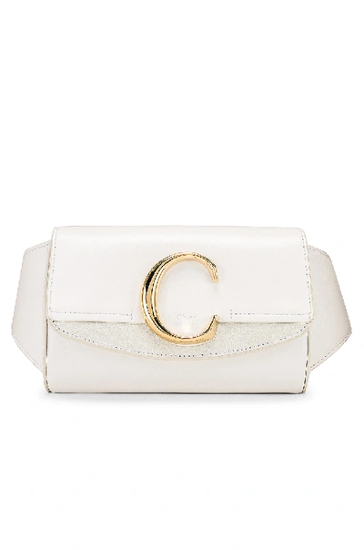 Shop Chloé Chloe C Belt Bag In White In Brilliant White