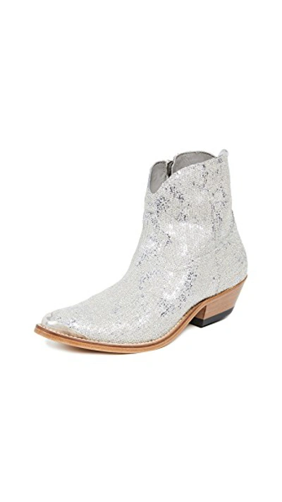 Shop Golden Goose Young Boots In Silver Glitter