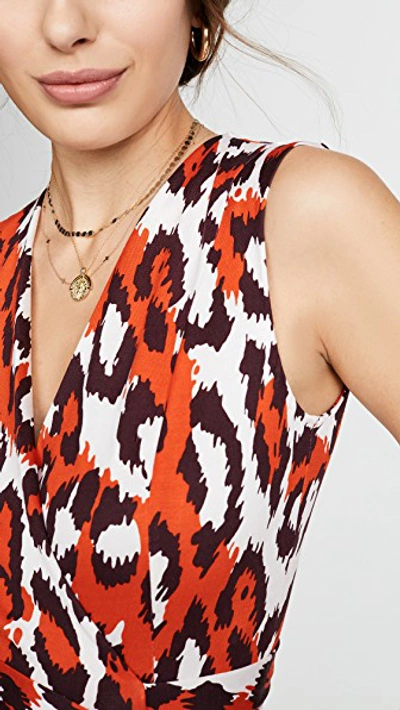 Shop Diane Von Furstenberg Jasmine Dress In Leopard Spicy Orange