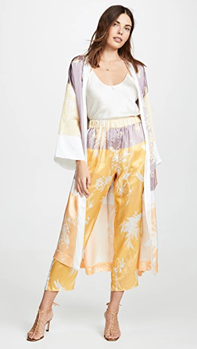Bougainvillea Print Twill Kimono