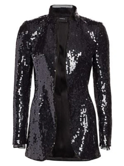 Shop Akris Sequin Blazer Jacket In Black