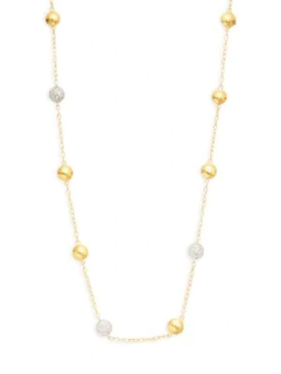 Shop Gurhan Lentil 24k Yellow Gold, White Gold & Diamond Pavé Station Necklace