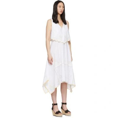 Shop See By Chloé See By Chloe White Eyelet Layered Dress In 1 92d Wht/y
