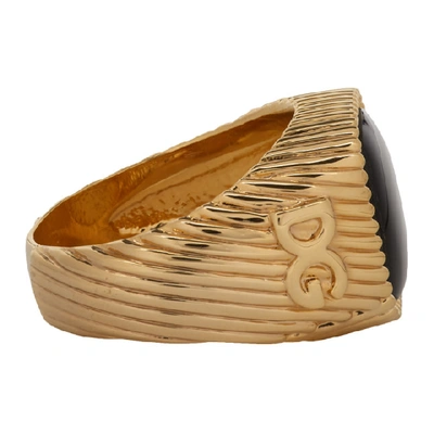 Shop Dolce & Gabbana Dolce And Gabbana Gold Signet Ring In Zoo00 Gold