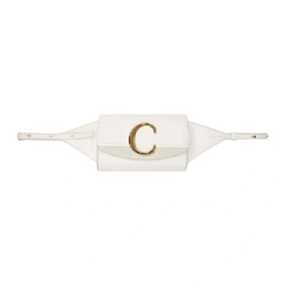 Shop Chloé Chloe White Chloe C Belt Bag In 100 White