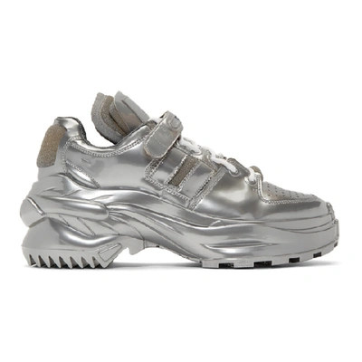 Shop Maison Margiela Silver Retro Fit Sneakers In T9002 Silve