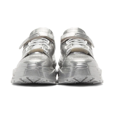 Shop Maison Margiela Silver Retro Fit Sneakers In T9002 Silve