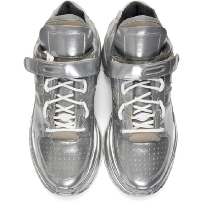 Shop Maison Margiela Silver Retro Fit Sneakers In T9002 Silve