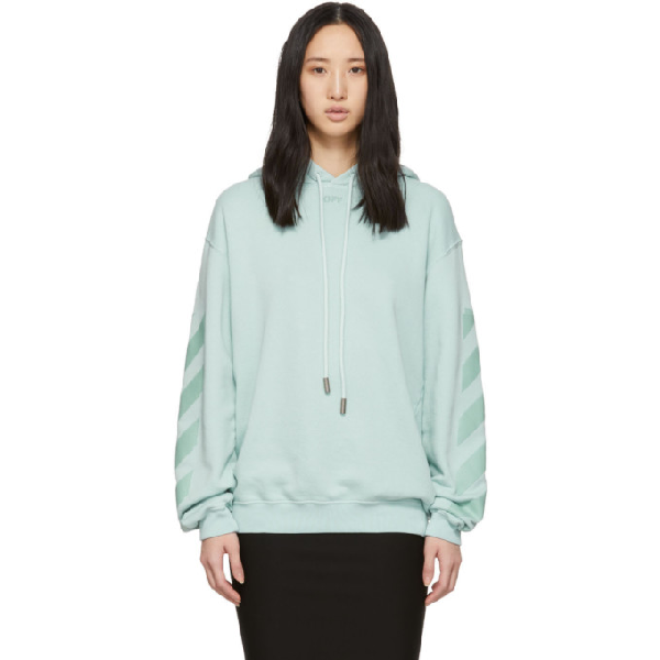 off white light blue hoodie