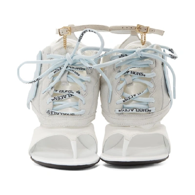 Shop Off-white Grey And Blue Runner Heel Sandals In Wht/baby Bl
