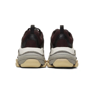 Shop Balenciaga Black & Burgundy Triple S Sneakers