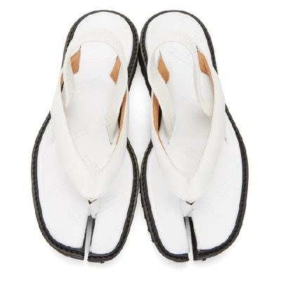 Shop Maison Margiela White Tabi Flip Flop Sandals In T1003 White