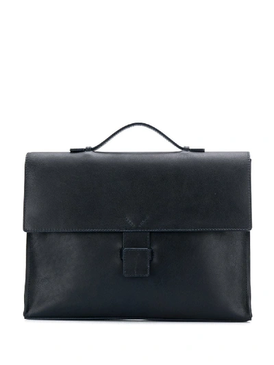 Shop Orciani Panelled Briefcase Bag - Blue