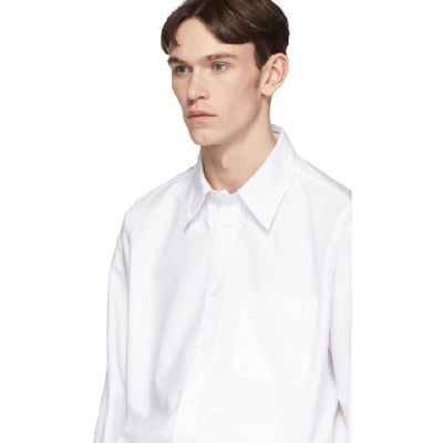 Shop Thom Browne White Grosgrain Cuff Shirt In 100 White