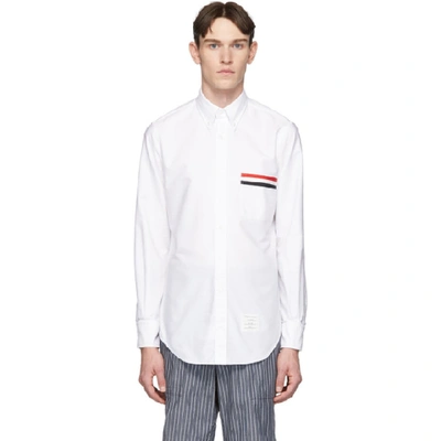 Shop Thom Browne White Grosgrain Pocket Shirt In 100 White