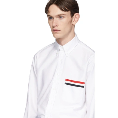 Shop Thom Browne White Grosgrain Pocket Shirt In 100 White