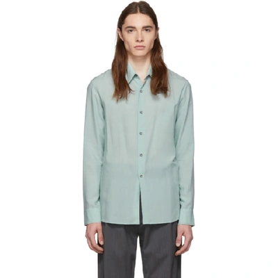 Shop Maison Margiela Blue Drape Shirt In 531 Mint