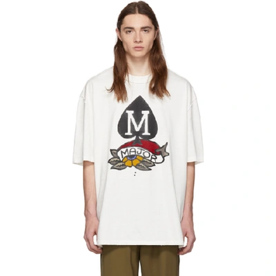 Shop Maison Margiela Off-white M Spade Logo T-shirt In 101offwht