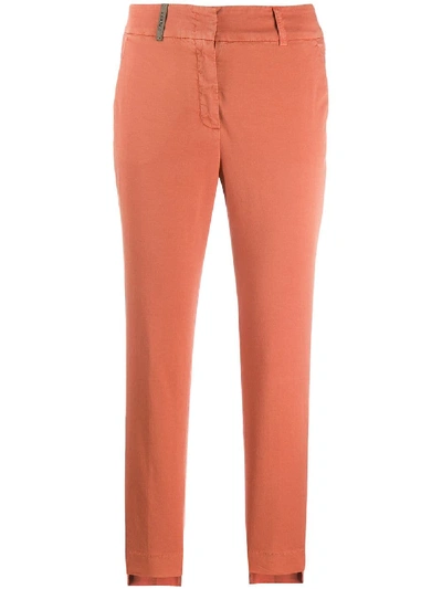 Shop Peserico Skinny Trousers - Orange