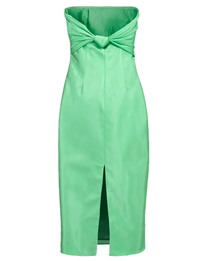 Shop Brandon Maxwell Strapless Liquid Satin Dress In Lime
