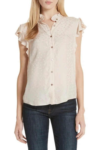 Shop Rebecca Taylor Silk Jacquard Top In Ballet