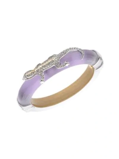 Shop Alexis Bittar Crystal Encrusted Lizard Hinge Bracelet In Mulberry