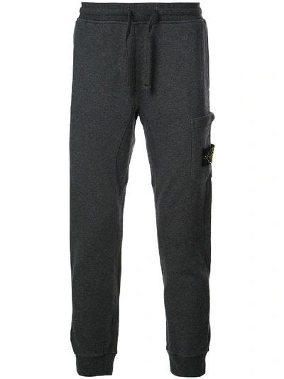 Shop Stone Island Logo Patch Track Pants - Grey