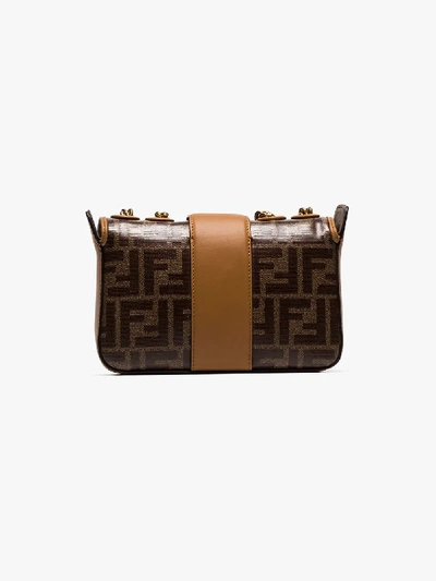 Shop Fendi Brown Ff Logo Leather Camera Bag