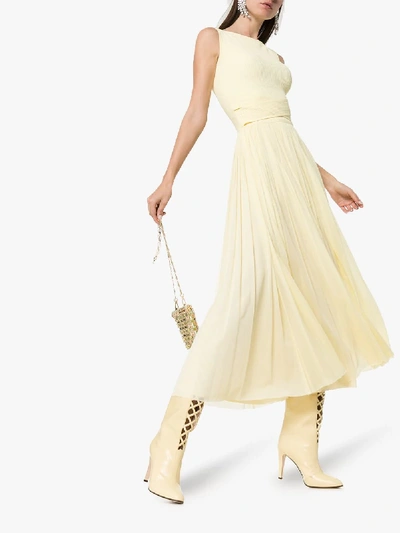 Shop Alexander Mcqueen Silk Skirt Sleeveless Dress In Yellow