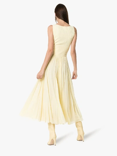 Shop Alexander Mcqueen Silk Skirt Sleeveless Dress In Yellow