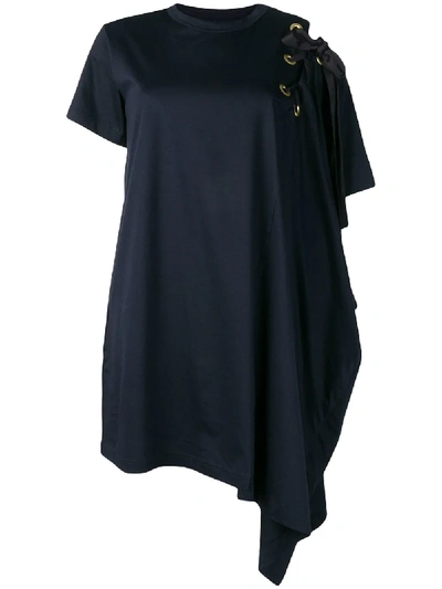 SACAI ASYMMETRIC T-SHIRT DRESS - 蓝色