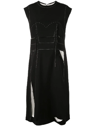 Shop Maison Margiela Décortiqué Embroidered Dress - Black