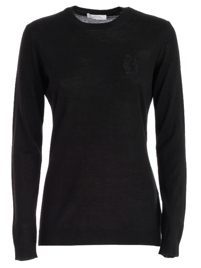 Shop Versace Collection Embroidered Jumper In Black