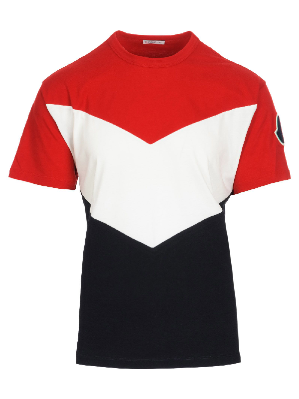 white and red moncler t shirt