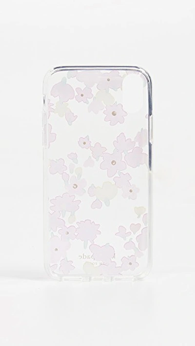 Shop Kate Spade Jeweled Marker Floral Iphone Xs / X Case In Clear Multi