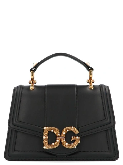 Shop Dolce & Gabbana Dg Amore Hand Bag In Black
