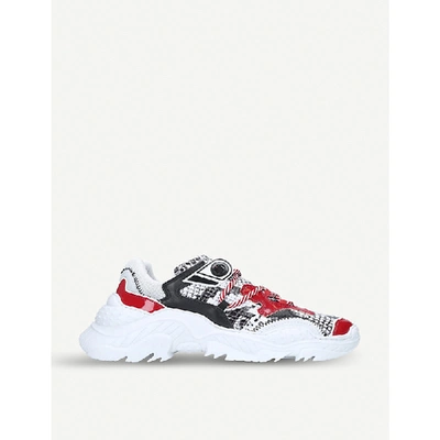 Shop N°21 Billy Leather Trainers In White/red