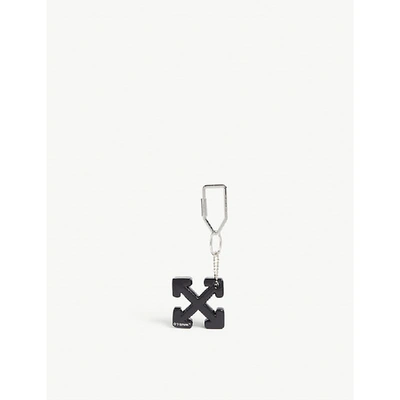 Shop Off-white Arrow Logo Rubber Keyring In Black