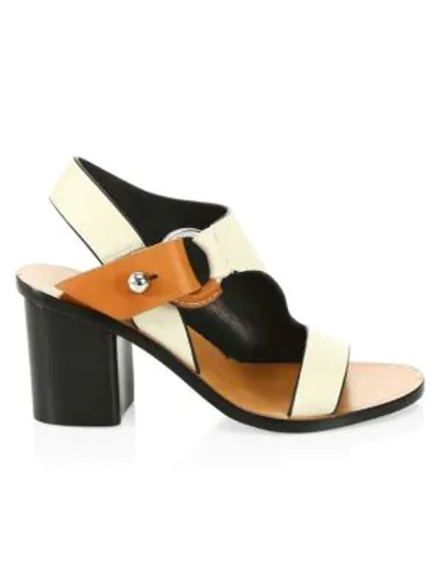 Shop Rag & Bone Women's Arc Block-heel Leather Sandals In Antique White