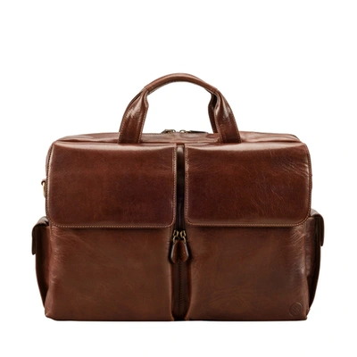 Shop Maxwell Scott Bags Smart Italian Crafted Tan Leather Briefcase For Men In Chestnut Tan