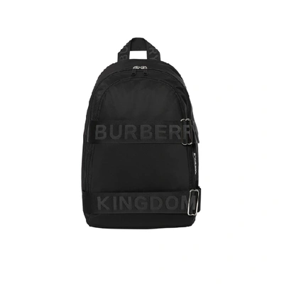 Shop Burberry Large Logo Detail Nylon Backpack In Black